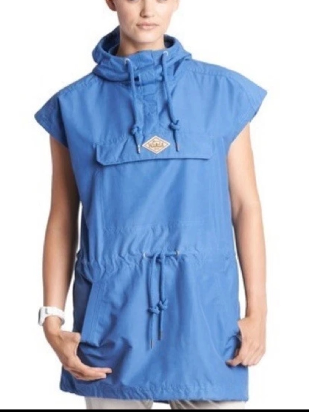 ☀️3/$25 Woolrich Women's Waxed Heritage Mariah Poncho, Blue Size S vintage